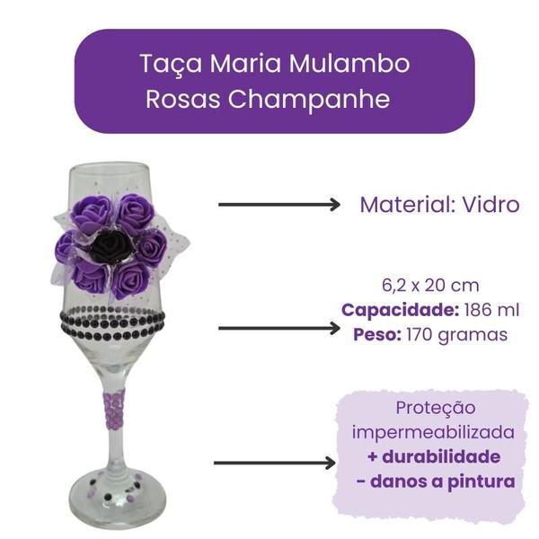 Imagem de Taça Maria Mulambo Rosas Champanhe Vidro 186 ml