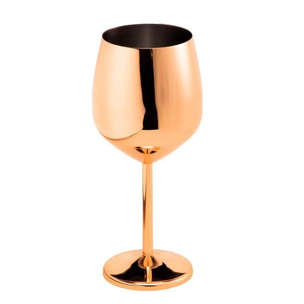 Imagem de Taça Metalizada Vinho Drink Gyn Festa Buffet Rosé Gold 500Ml