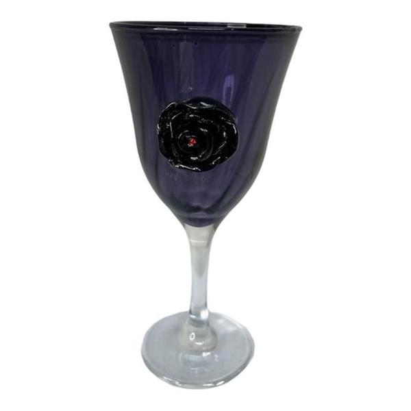 Imagem de Taça Negra Pomba Gira Lirio Rosa Super Luxo 330 Ml -Vidro