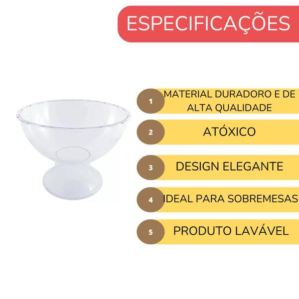 Imagem de Taça P/Sobremesa Gourmet 2,8L Acrílico Bolo Doce Confeitaria