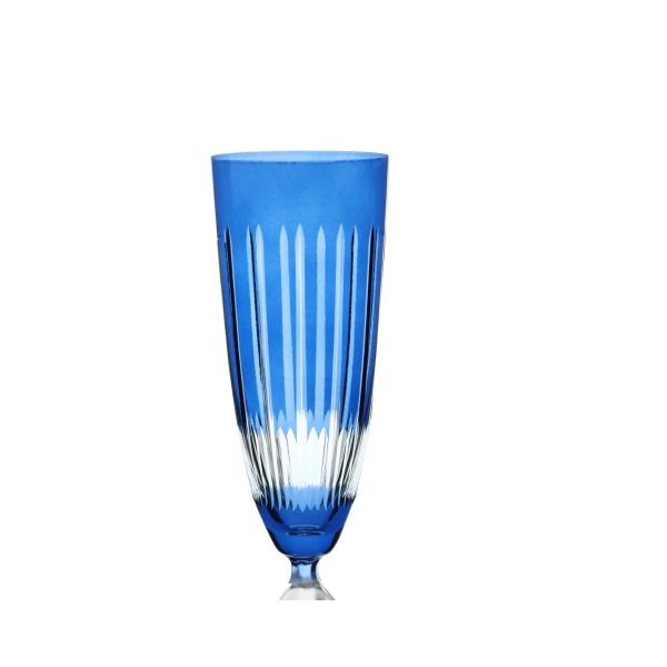 Imagem de Taca Para Champanhe Elizabeth Lapidada Cristal Ecológico 200ml Cor Azul