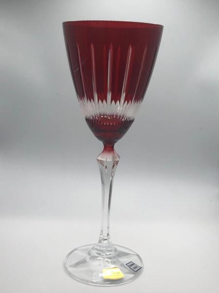 Imagem de Taça para vinho tinto lapidada em cristal ecológico 250ml A22cm cor vermelha