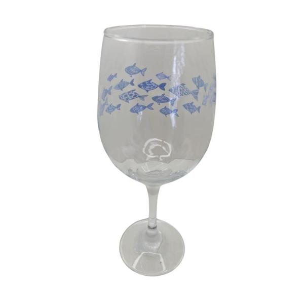 Imagem de Taça Peixes Cristal Presente Personalizada Vinho 490ml