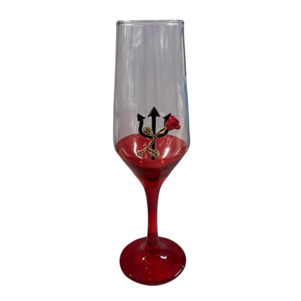 Imagem de Taça Pomba Gira Flor Tridente Champagne Buffet Vidro 186ml