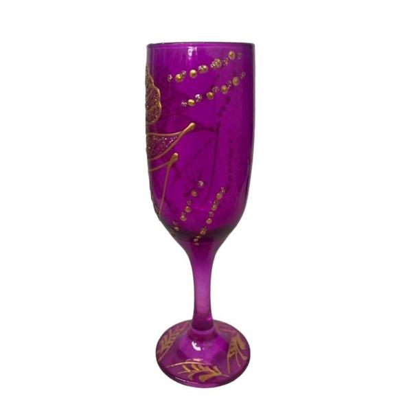 Imagem de Taça Pomba Gira Roxa Rosa Cristal Gallant Luxo 150ml - Vidro