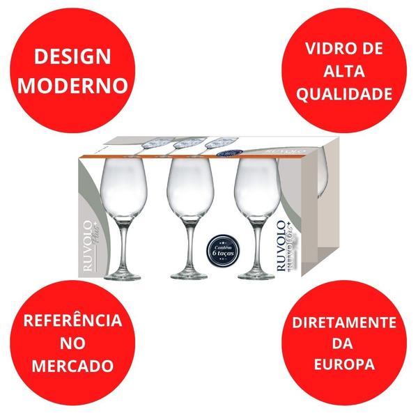 Imagem de Taça Vidro Resistente Vinho Água 490 ml Ruvolo 6 Peças