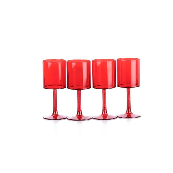 Imagem de Taça vinho 300ml kit c/ 4 unid natal- vermelho