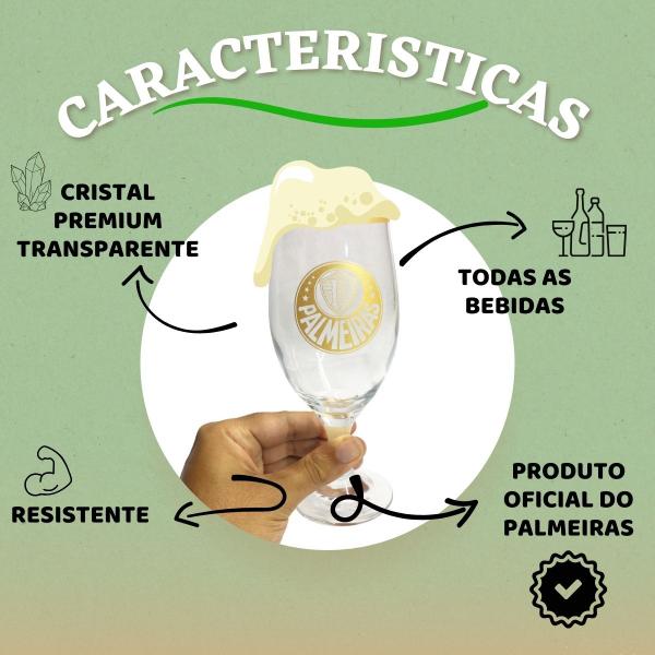 Imagem de Taça Windsor 330ml Vidro Cerveja Coquetel Chopp Bar Palmeiras Série Ouro Edição Especial Selo