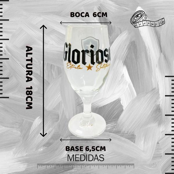 Imagem de Taça Windsor 330ml Vidro Refoçado Vinho Chopp Cerveja Time Escudo Botafogo Glorioso Presente