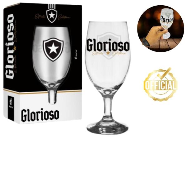 Imagem de Taça Windsor 330ml Vidro Refoçado Vinho Chopp Cerveja Time Escudo Botafogo Glorioso Presente