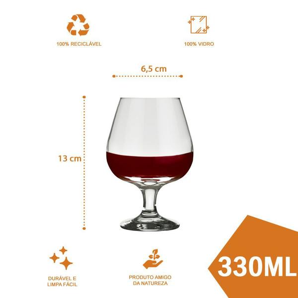 Imagem de Taças de vidro Windsor 330ML Conhaque Nadir C/ 6 Und