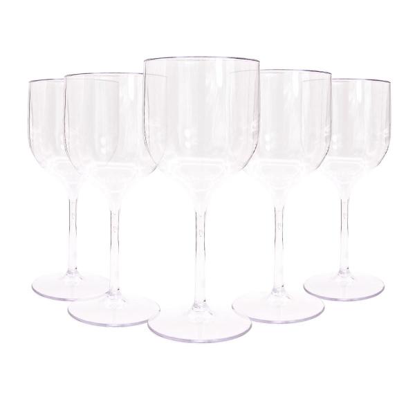 Imagem de Taças De Vinho De Acrílico Cristal 260ml 15 Unidades Drinks Premium Festas, Tinto, Suave, Seco