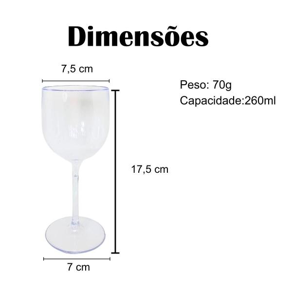 Imagem de Taças De Vinho De Acrílico Cristal 260ml 2 Unidades Drinks Premium Festas, Tinto, Suave, Seco