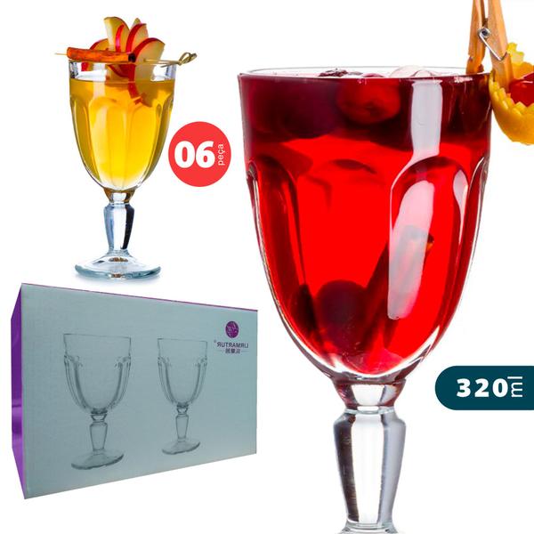 Imagem de Taças De Vinho Em Vidro 320ml Kit C/ 6 Peças - Dolce Home