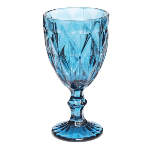 Imagem de Taças Diamante Copos Vidro Azul 300ml - 18Un