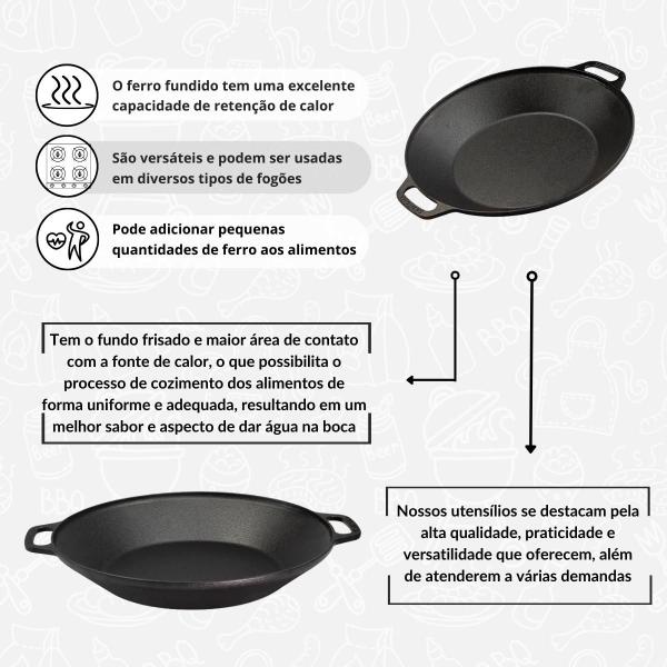 Imagem de Tacho Disco Arado Grande de Ferro Fundido 44 cm 8,5L Santana