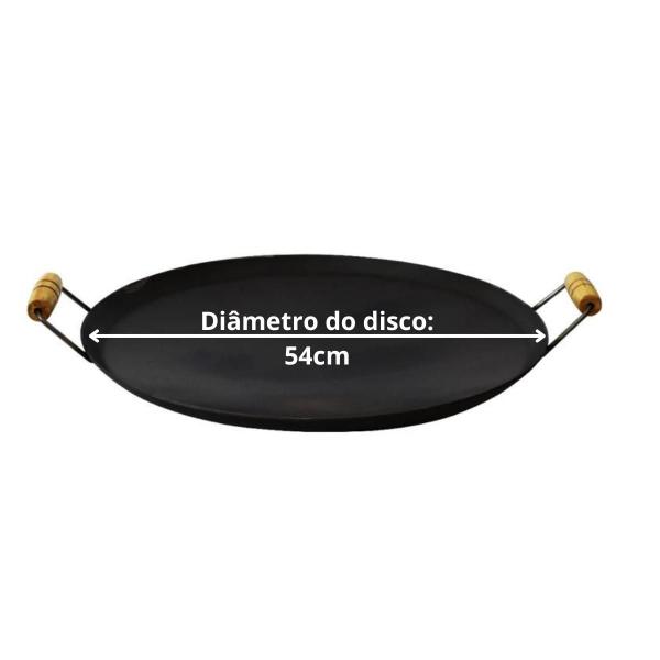 Imagem de Tacho Disco De Arado De Aço Carbono Original 54 Cm Com Tampa