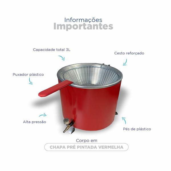 Imagem de Tacho Fritador a Gas 3 Litros Inox Zepper ZP03G