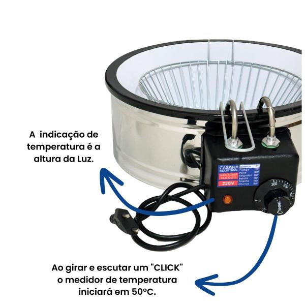 Tacho Redondo 5L Fritadeira Elétrica Industrial Pastel Coxinha Batata - Casinha Industrial Imagem de Tacho Redondo 5L Fritadeira Elétrica Industrial Pastel Coxinha Batata