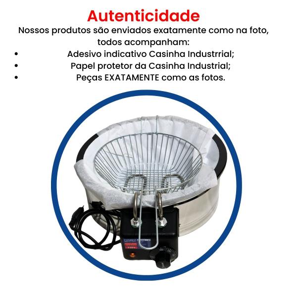 Tacho Redondo 5L Fritadeira Elétrica Industrial Pastel Coxinha Batata - Casinha Industrial Imagem de Tacho Redondo 5L Fritadeira Elétrica Industrial Pastel Coxinha Batata