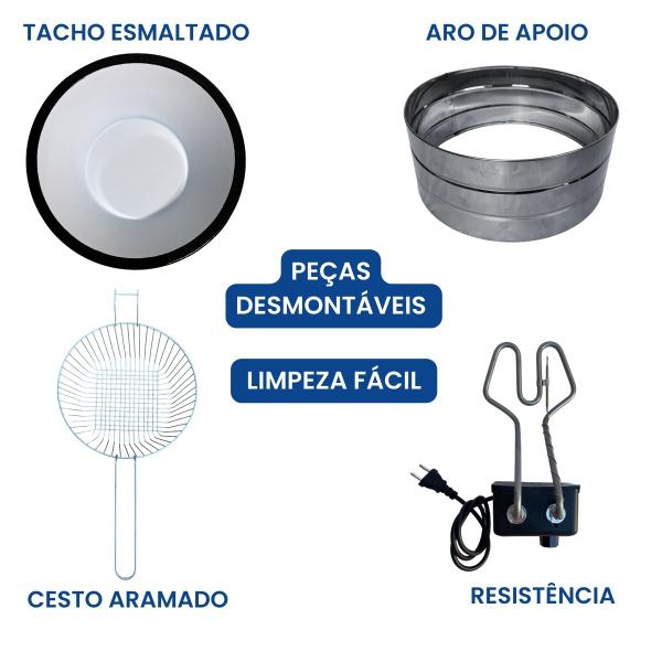 Tacho Redondo 5L Fritadeira Elétrica Industrial Pastel Coxinha Batata - Casinha Industrial Imagem de Tacho Redondo 5L Fritadeira Elétrica Industrial Pastel Coxinha Batata