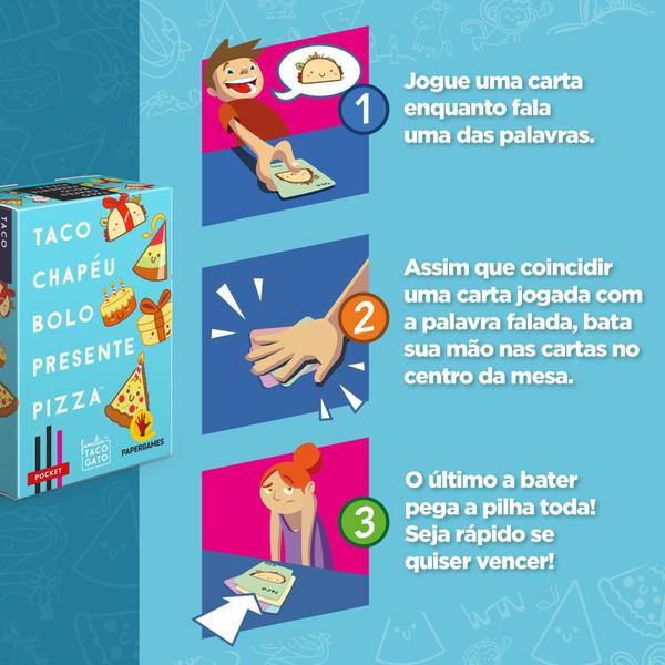 Imagem de Taco Chapéu Bolo Presente Pizza - Jogo De Carta Papergames