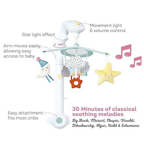 Imagem de Taf Toys Sweet Dreams Mini Moon Crib Mobile com música suave e luzes. Incluindo Projetor de Luz Estrela 30 Minutos de Melodias Calmantes Clássicas e Brinquedos Suaves Pendurados Brinquedos de Berçário para Bebês Recém-Nascidos