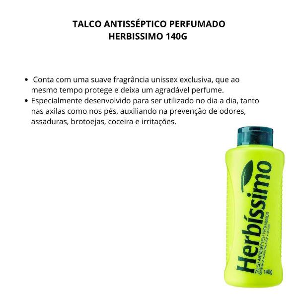 Imagem de Talco Antisséptico Perfumado Herbissimo 140G