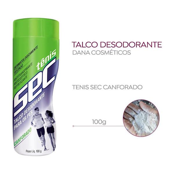 Imagem de Talco Desodorante para os Pés Tênis Sec Canforado 100g