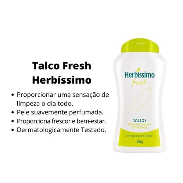 Imagem de Talco Desodorante Perfumado Herbíssimo Fresh Extra Suave 100g