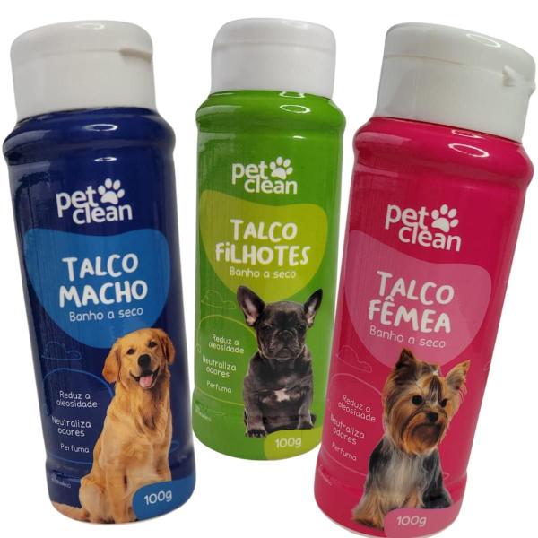 Imagem de Talco Pet Clean Banho a Seco Cachorro Gato Pet