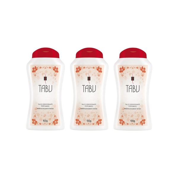 Imagem de Talco Tabu 100g Tradicional - Kit C/ 3un