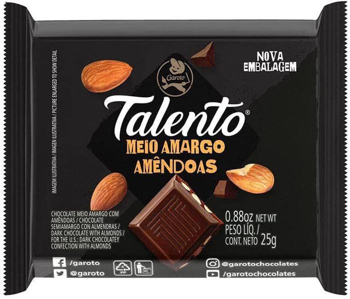 Imagem de Talento chocolate meio amargo amendoas 15 x 25g 375g garoto