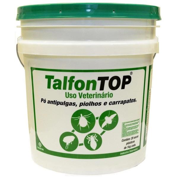 Imagem de Talfon Top Indubras Inseticida Pó 1Kg  Antipulga,Carrapato,Piolho  - Embalagem Balde com 20 unidades