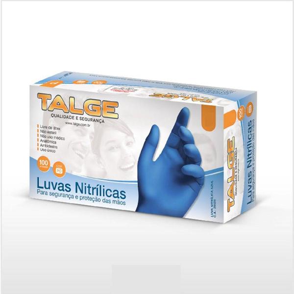 Talge luva nitrilicas descartável c/100un Imagem de Talge luva nitrilicas descartável c/100un
