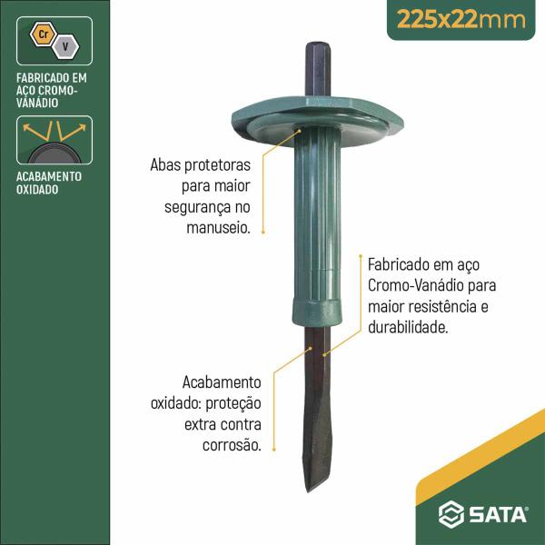 Imagem de Talhadeira Manual Chata com Empunhadura 225x22mm Spr SATA