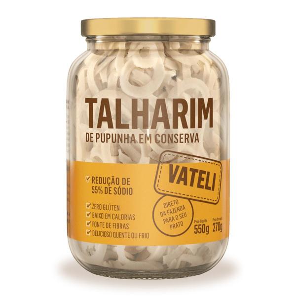 Talharim De Palmito Pupunha Em Conserva Vateli 550g Imagem de Talharim De Palmito Pupunha Em Conserva Vateli 550g