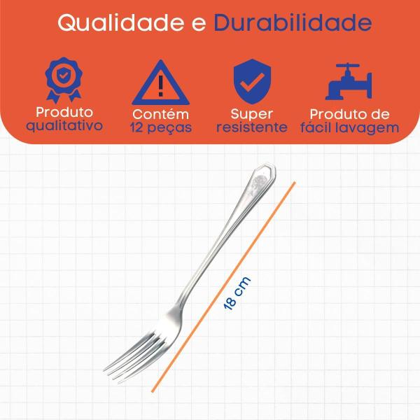 Talheres 24 Garfos De Sobremesa Aço Inox Resistente - Original Line Imagem de Talheres 24 Garfos De Sobremesa Aço Inox Resistente