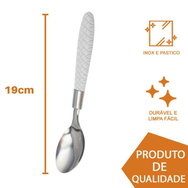 Imagem de Talheres Colher Garfo Faca Inox Buffet Blumenau Branco 18Un