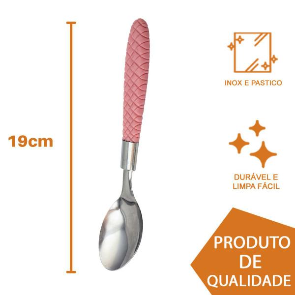 Imagem de Talheres Colher Garfo Faca Inox Buffet Blumenau Rosa - 18Un