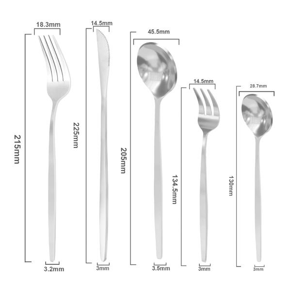 Imagem de Talheres Dourados Prata ou Dourado premium Kit Faqueiro 20 peças Aço Inox Utensílio De Cozinha Talher de Salada Cozinha Bar Buffet