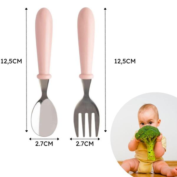 Talheres Infantil Aço Inox Colher Garfo Kit Com Estojo Bebe - CLINK Imagem de Talheres Infantil Aço Inox Colher Garfo Kit Com Estojo Bebe
