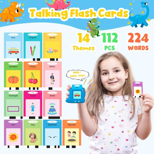 Imagem de Talking Flash Cards ZPSO Toddler Kids 1-6 anos com 224 palavras