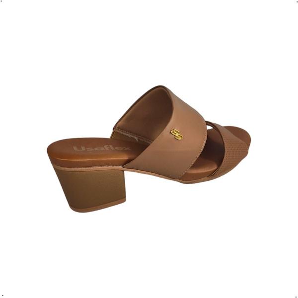 Tamanco Usaflex Ortopedico Social Com elástico Couro AE3201