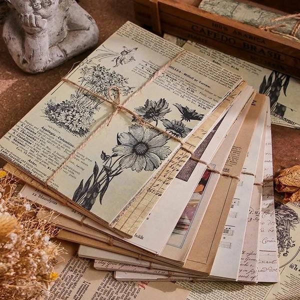 Imagem de Tamanho Grande Vintage Scrapbooking Diário Álbum Papel De Fundo 30 Peças Diy Lixo Diário Suprimentos