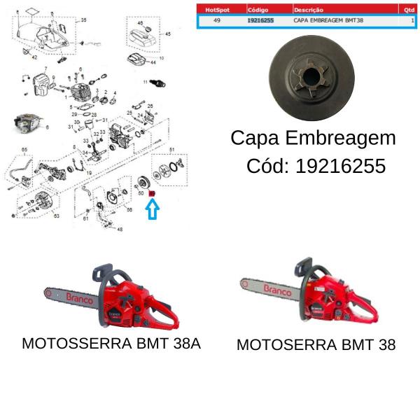 Imagem de Tambor De Embreagem Para Motosserra Branco - BMT 38