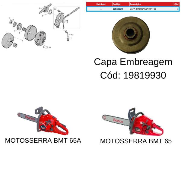 Imagem de Tambor P/ Motosserra BMT 64 Branco Original