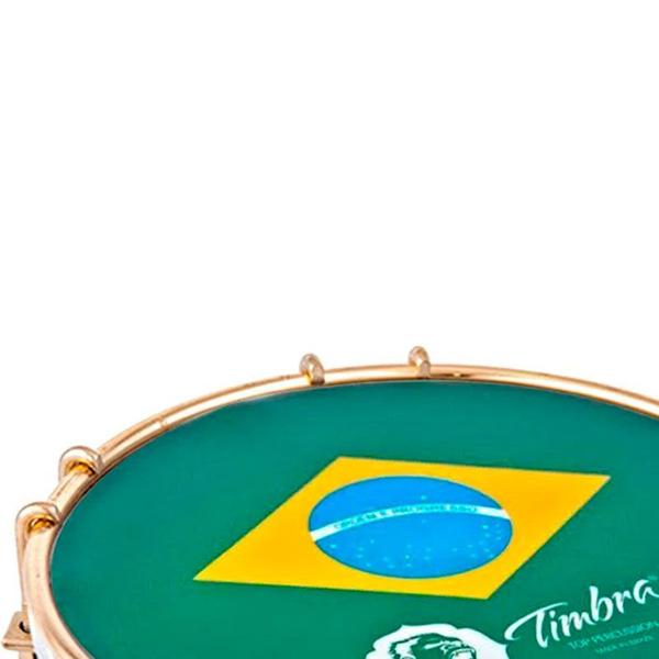 Imagem de Tamborim 06 pol madeira c/aro dourado 12 afinadores pele brasil p3 timbra 8672