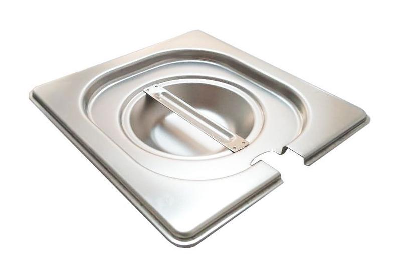 TAMPA 1/6 Em INOX Com ABERTURA Para Colher Para CUBAS Em INOX 1/6 ZAHAV Imagem de TAMPA 1/6 Em INOX Com ABERTURA Para Colher Para CUBAS Em INOX 1/6 ZAHAV