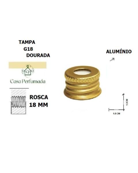 Tampa Alumínio G18 Furo Dourada - Casa Perfumada Imagem de Tampa Alumínio G18 Furo Dourada
